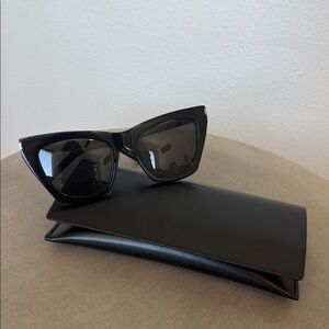Saint Laurent Black Cat-Eye Sunglasses - SL 214 Kate
